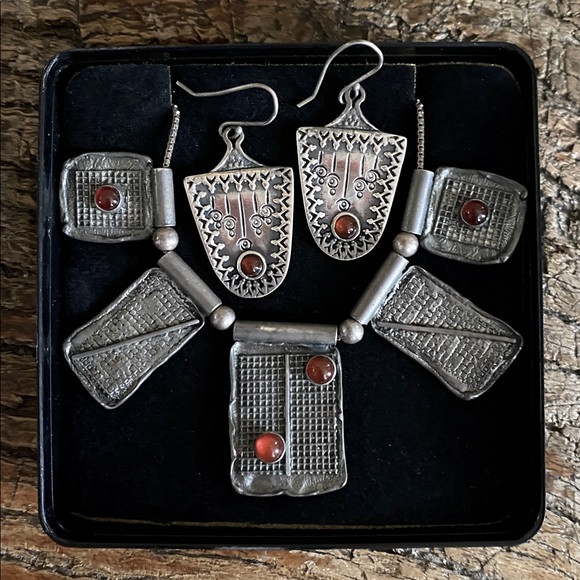 ❤️Vintage❤️925 Sterling Necklace & Earring Set Made in Israel - Picture 7 of 8